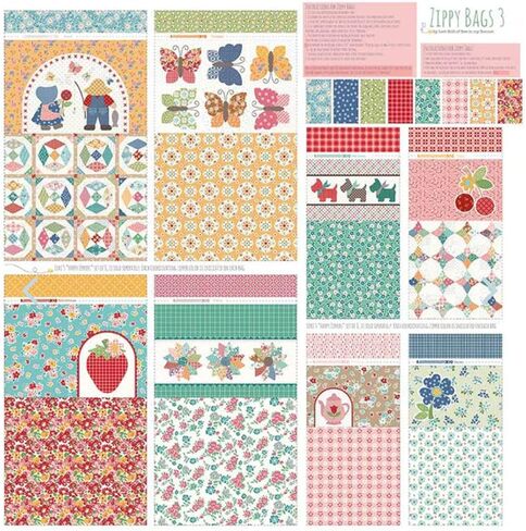 Riley Blake’s Assortment of Premium Quilting Fabric Panels, Perfect for Quilting, Apparel, DIY Crafting, and Home Decor (Zippy Bags 3 Panel) in Kuwait