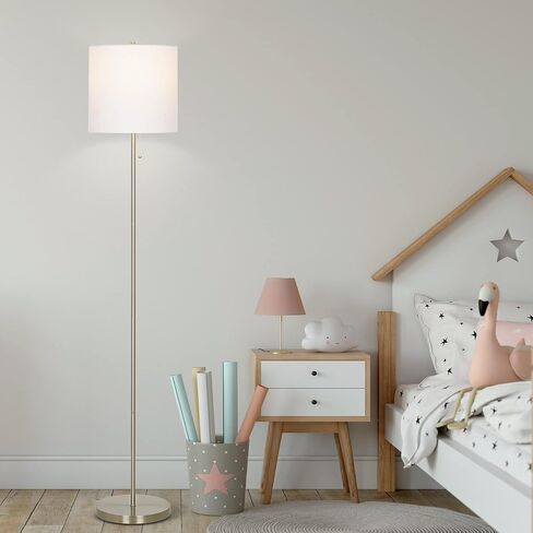 Catalina Lighting 22424-002 مصباح أرضية عصا النيكل التقليدي المصقول ، لمبة LED مشمولة ، 56.5 بوصة in Kuwait