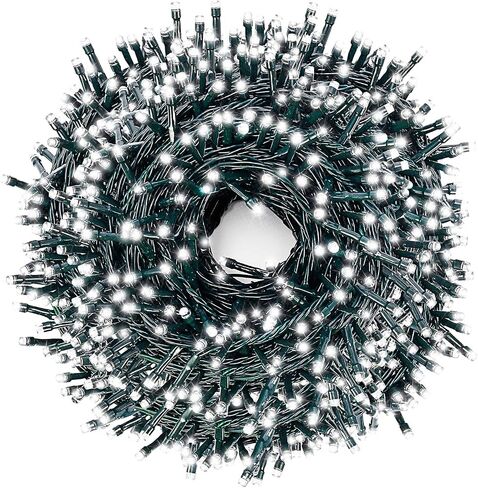 Decute 300LED Christmas String Lights Outdoor Waterproof 105FT UL Certified with End-to-End Plug 8 Modes, Multicolor Indoor Starry Fairy Lights for Christmas Tree Patio Garden Wedding Party Decor in Saudi Arabia