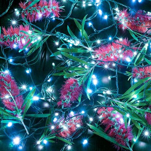 Decute 300LED Christmas String Lights Outdoor Waterproof 105FT UL Certified with End-to-End Plug 8 Modes, Multicolor Indoor Starry Fairy Lights for Christmas Tree Patio Garden Wedding Party Decor in Saudi Arabia