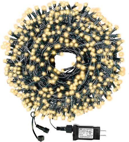 Decute 300LED Christmas String Lights Outdoor Waterproof 105FT UL Certified with End-to-End Plug 8 Modes, Multicolor Indoor Starry Fairy Lights for Christmas Tree Patio Garden Wedding Party Decor in Saudi Arabia