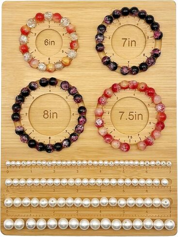 Bead Boards for Jewelry Making, Bamboo Beading Board for Jewelry Bracelet Making, Bracelet Bead Board for Bracelet, Jewelry Making Supplies, Sizes 5" to 8" in Kuwait
