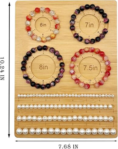 Bead Boards for Jewelry Making, Bamboo Beading Board for Jewelry Bracelet Making, Bracelet Bead Board for Bracelet, Jewelry Making Supplies, Sizes 5" to 8" in Kuwait