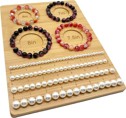 Bead Boards for Jewelry Making, Bamboo Beading Board for Jewelry Bracelet Making, Bracelet Bead Board for Bracelet, Jewelry Making Supplies, Sizes 5" to 8" in Kuwait