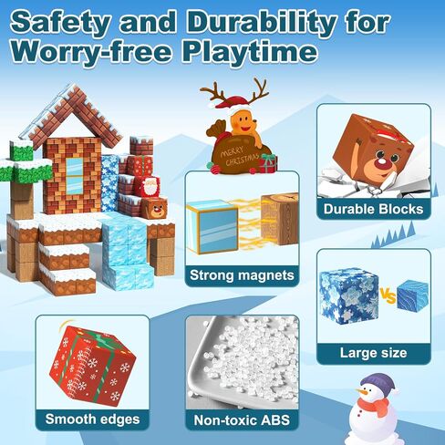 Large Magnetic Blocks Travel,20PCS 1.42in Building Blocks for Toddlers 3-5,Magnet Cubes for Toddlers,Sensory Montessori Toys Sets Learning Construction Squares Stem Toys for Boy,Girl,Kids,Kit,Gift,4-8 in Saudi Arabia