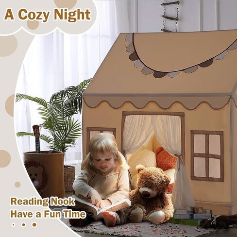 Wilwolfer Play Tent for Kids Indoor - Kids Play Tent Indoor Toddlers Play Tent Large Toddler Tent for Kids Toy House Birthday Gift for Boys & Girls Playroom Decor (Beige Playhouse) in Saudi Arabia