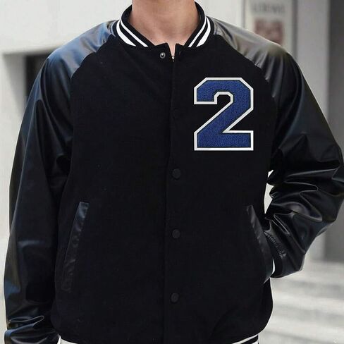 Iron on Number Patches 4-1/2 " Blue Chenille Number Patches Large Number Patches Varsity Number Patches Letterman Number Patches (3) in Kuwait