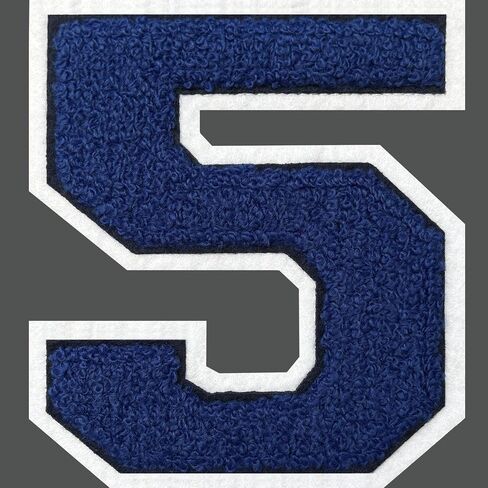 Iron on Number Patches 4-1/2 " Blue Chenille Number Patches Large Number Patches Varsity Number Patches Letterman Number Patches (3) in Kuwait