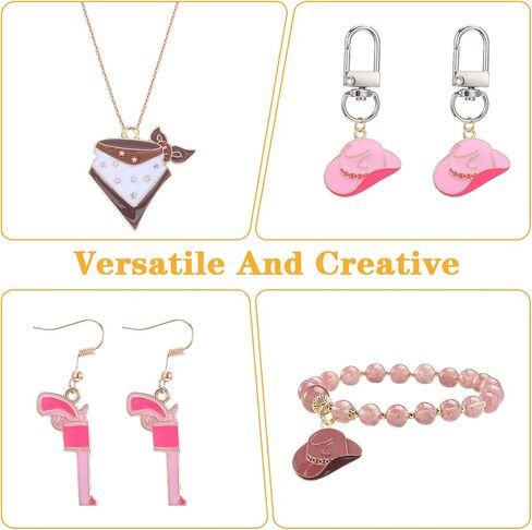 Western Cowboy Charms for Jewelry Making, Boot Hat Horse Cactus Trinkets Enamel Charms for Necklace Earrings Bracelet Keychain Pendant DIY Crafts in Saudi Arabia