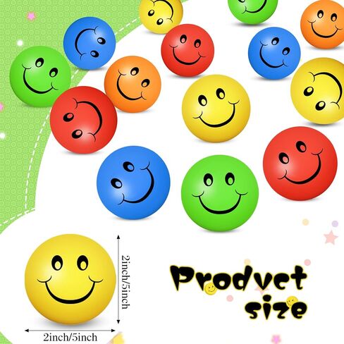 Vinsot 100 Pcs Smile Face Stress Balls Bulk 2 Inch Funny Face Stress Relief Balls Mini Foam Smile Face Toys for End of Year Student Gifts, Finger Exercise, School Prizes, Party Bag Fillers (Colored) in Kuwait