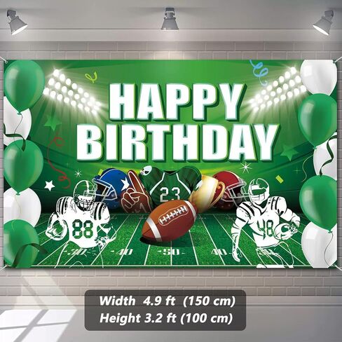 Football Party Supplies Tableware Set, Football Birthday Party Decorations Includes Plates Napkins Cups Banner Balloons Cake ToppersTablecloth for Football Themed Party Supplies (Set C) in Saudi Arabia