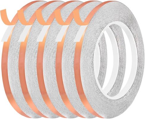 7/32 Inch Black Lined Copper Foil Tape for Stained Glass and Crafts, 4 Rolls 36 Yards Copper foil Tape for Stained Glass Soldering, Stained Glass Supplies in Kuwait