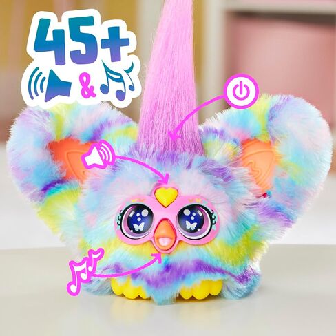 Furby Furblets Chee-Chee Mini Friend, Electronic Plush Toys for Girls & Boys 6+, Cheetah Print, Speaks Furbish & Plays Music, Series 4 in Saudi Arabia