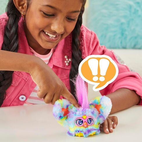 Furby Furblets Chee-Chee Mini Friend, Electronic Plush Toys for Girls & Boys 6+, Cheetah Print, Speaks Furbish & Plays Music, Series 4 in Saudi Arabia