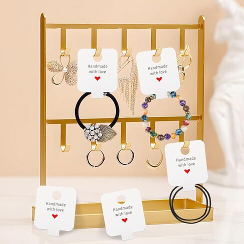 joycraft 100Pcs Self Adhesive Bracelet Display Cards,Kraft Handmade with Love Blank Cards, Jewelry Packaging for Selling, Hanging Display Cards for Jewelry, Bracelet, and Necklace(4“x1.5"） in Kuwait