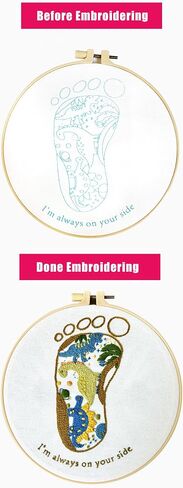 mozhijing Unicorn Embroidery Kit for Beginners, Handmade Embroidery Gift for Newborn Girl, Embroidery Hoops, Patterns, Floss, Needles,Cross Stitching Supplies (Unicorn) in Saudi Arabia