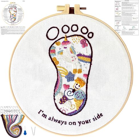 mozhijing Unicorn Embroidery Kit for Beginners, Handmade Embroidery Gift for Newborn Girl, Embroidery Hoops, Patterns, Floss, Needles,Cross Stitching Supplies (Unicorn) in Saudi Arabia