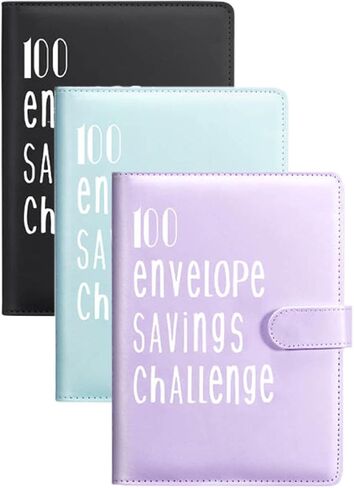 100 Savings Money Challenge Binder, Envelopes Savings Binder, Save up to 5.500$ Cash, Savings Challenge Book - Cuaderno de ahorrar Dinero (Purple) in Saudi Arabia