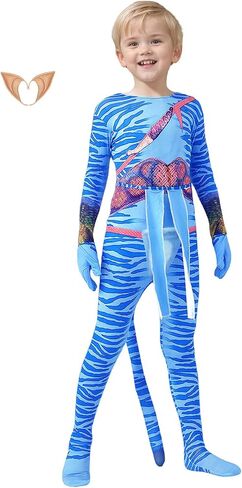 Anime Costumes for Kids Girl Neytiri Cosplay Costume Alien Kids Bodysuit Costume Girls Boys Cosplay Party Costume in Kuwait
