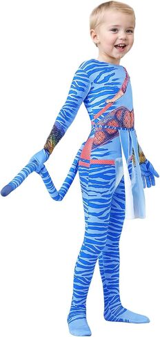 Anime Costumes for Kids Girl Neytiri Cosplay Costume Alien Kids Bodysuit Costume Girls Boys Cosplay Party Costume in Kuwait