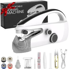 CJC Handheld Sewing Machine,Sewing Machine for Beginners,Two Speed Adjustment Electric Handheld Mini Sewing Machines,Easy to Use and Fast Stitch Suitable for Clothes,Fabrics,DIY Home Travel (Black)