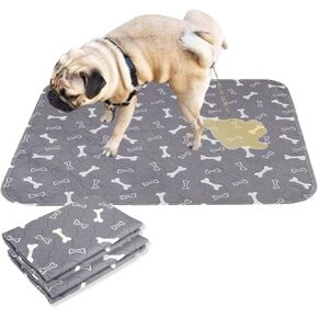 Éndely 2-Pack Non-Slip Washable Pee Pads for Dogs, Highly Absorbent Puppy Pee Pads, Durable Reusable Dog Pee Pads, Ideal for Puppy Training and Easy Clean (Grey Bone, M)