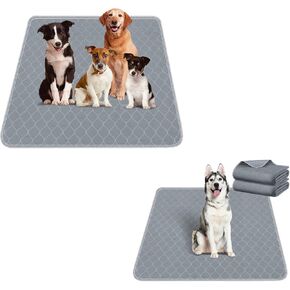3 Packs Dog Pee Pads Washable 48" x 60" and 30" x 32",Reusable Dog Playpen Mat Waterproof Floor Protect Mat with Non-Slip Bottom for Puppy Training, Playpen, Whelping