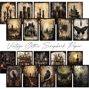 100pcs Scrapbook Supplies Supplies Pack ، Paper Gothic Style Scrapbook مجموعات DIY جمالية ديكور للتجميد لالتقاط ألبوم ألبوم المجهزة