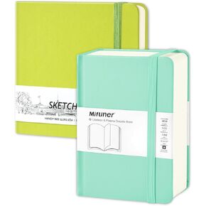 5 "× 5" 58 SHOETS 150 GSM Art Sketchbook و 3.5 "x5.5" 200 Sheets 105 GSM Art Sketchbook. التفاح الأخضر الخفيف الأخضر