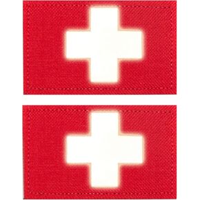 بقع الصليب الأحمر العاكسة ، IR EMS EMT MED PATCH HOOK & LOOP Tactical Morale Patch for Caps Acts Atts Militar