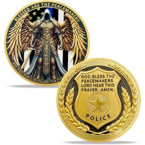 عملة تحدي الشرطة - رئيس الأساقفة Michael Coins المباركة Coin Saint Michael ضباط شرطة الصلاة عملة رقيقة لخط الأزرق حماية القانون حماية القانون