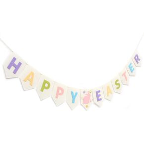 شعرت بانر عيد الفصح السعيد - باستيل هابي للعيد ، أرنب عيد الفصح ، ديكور عيد الفصح لل mantel ، وول