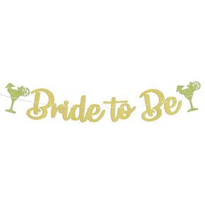 Margarita Bride لتكون لافتة ، مارجس ، زخارف الزواج ، مارغريتا العازبة دش الحفل بريق الذهب الذهب