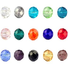 Lollibeads (TM) مزيج بالجملة 8 ملم BRIOLETTE FACEDED RONDELLE CRYSTAL BEADS لصنع المجوهرات مع صندوق الحاويات (450 ٪)