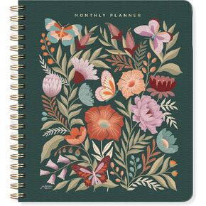تغطية الورق الورقية Fringe Studio Plannner غير موسمة مع مقاطعات Pocket & Tab ، "Flowers" 8 "W x 9.5" H ، 160 Pages ، Juliana Tipton Collection (879PA001FSC)