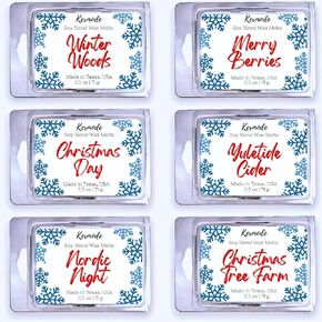 Kermode Christmas Wax Melts - 6 Amazing Winter Scents for Warmer - 36 Holiday Scented Cubes - Soy Wax Blend - 15 oz