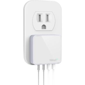 Nekmit USB C Charger, Fast Thin Flat 30W 3-Port Wall Charger with 18W Power Delivery and 2 USB Ports for iPhone 14/14 Pro/14 Pro Max, Galaxy, iPad Pro, AirPods Pro and More