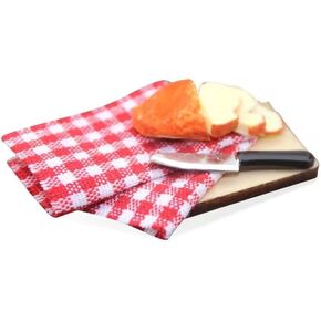 1/12 Miniature Bread on Board Dollhouse Decoration Accessory, Realistic, White, Plastic, 1.7x1.2x0.5 Inch
