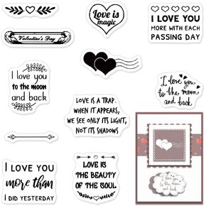 Love Words Security Clear Clear For Card Making Scrapbooking Diy Decorations ، Arrow Heart Clear Stamps for Accousing Album Crafts Décor's Décor