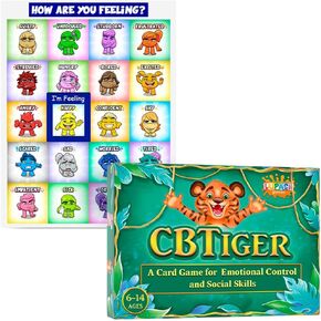 Lupash Games Terger Therapy Card Game للأطفال - تطوير المهارات الاجتماعية ومشاعر المغناطيس للأطفال والأطفال الصغار - مخطط عدادات مزاج للأطفال