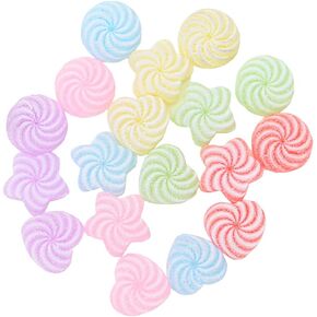 50 Pcs Multicolor Candy Flatback Buttons Resin Slime Charms Scrapbooking Embellishments for Phone Crafts DIY Making Supplies 1#