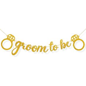 Breling Groom to Be Banner, 10ft Pre-Strung Groom to Be Garland Banner Glitter Bachelor Party Decor for Groom Engagement Party Bunting Sign for Bridegroom Shower Engagement Wedding Party Decor(Black) in Kuwait