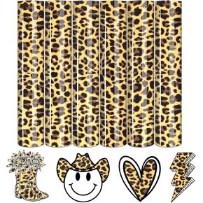 Tintnut Cowhide HTV Vinyl - 10 Sheets 12 x 10 inches Brown Heat Transfer Vinyl Animal Printed Patterned HTV Iron on Vinyl for T-Shirts DIY Compatible with Cricut or Silhouette Cameo