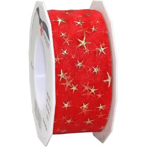 Morex Ribbon Canada Printed Sheer Ribbon, 1-1/2 inch by 22 Yard Spool, Ivory, 24340/20-04