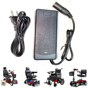 [FIT FIT] 24 فولت 3 أمبير الشاحن السريع 3-دبوس لـ Pride Go Go Elite Traveler ، لسيارة Medical و EZIP و Jazzy Power Chair و ShopRider و GT و Rascal و Schwinn و Vive و Mongoose M250 M350 M350 M500 24V 3A
