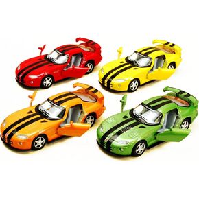 Kinsmart Dodge Viper Gtr-S setof4 1:36 مقياس 5 بوصة تموت معدن طراز Super Sports Race Car