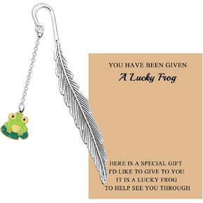 Maofaed لطيف الحظ الضفدع هدية Lucky Frog Longmark لقارئ كتاب محبي القراءة إكسسوارات القراءة هدية (Lucky Frog Bookmark)