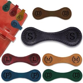 Personalized Leather Magnetic Bookmarks - 26 Letters Name Initial Vintage Engraved Bookmark Book Marker Clips Customized Gifts for Readers Kids Book Lovers Classmate (Blue, C) in Kuwait