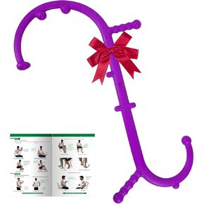 Massage Trigger Point Cane, Muscle Release Tool Self Massage Hook Cane, Handheld Back, Neck, Shoulder, Leg and Feet Massager Rod, Body Deep Tissue for Men & Women, Purple