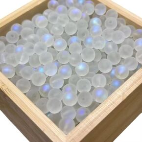 200 Pcs Clear Matte Crystal Glass Beads,Exquisite Mermaid Aurora Beads with Hole Jewelry for Making Crafts DIY,Making Holiday Gift 4mm,Beads and Bead Assortments,Beading and Jewelry Making
